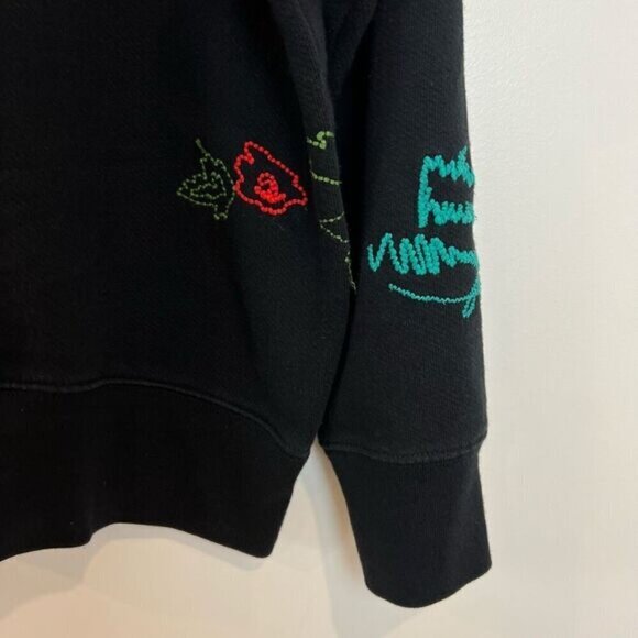 Aritzia Wilfred Free Women’s Small Black Floral Embroidered Pullover Sweater - Picture 14 of 14